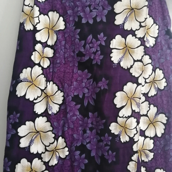 Hilo Hattie Hawaiian Purple Hibiscus Flower Sarong Wrap Skirt Adjustable XS - Picture 11 of 14